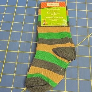 Camo Striped Greens Knee High 1 pair